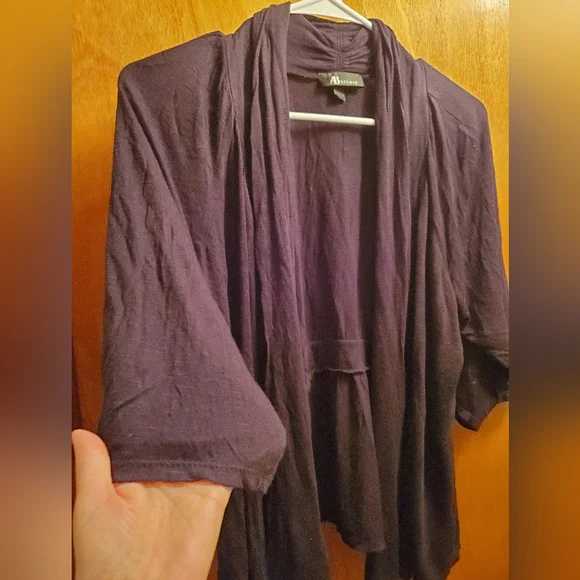 AB Studio Black Cardigan, Size Large - Picture 3 of 3